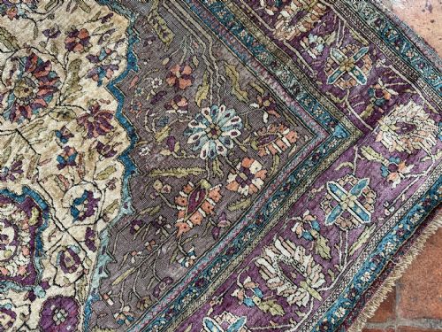 ANTIQUE SILK FARAHAN RUG - ADDITIONAL PHOTO 8
