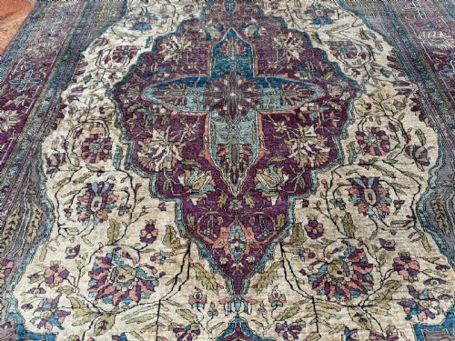 ANTIQUE SILK FARAHAN RUG - ADDITIONAL PHOTO 9
