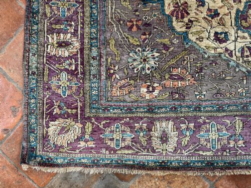 ANTIQUE SILK FARAHAN RUG - ADDITIONAL PHOTO 10