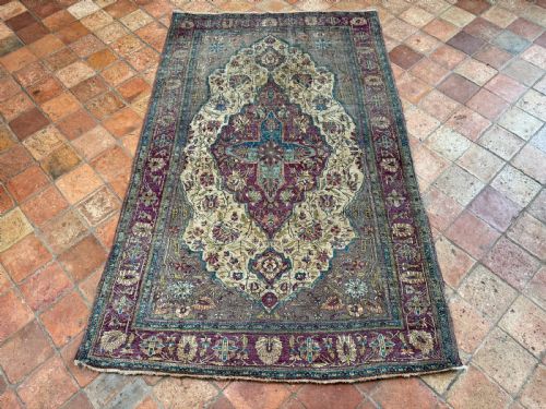 ANTIQUE SILK FARAHAN RUG - ADDITIONAL PHOTO 11