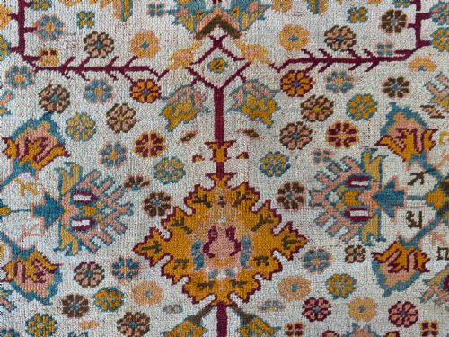 RARE SQUARE ANTIQUE USHAK CARPET - ADDITIONAL PHOTO 1