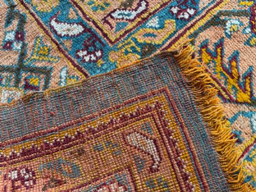 RARE SQUARE ANTIQUE USHAK CARPET - ADDITIONAL PHOTO 4