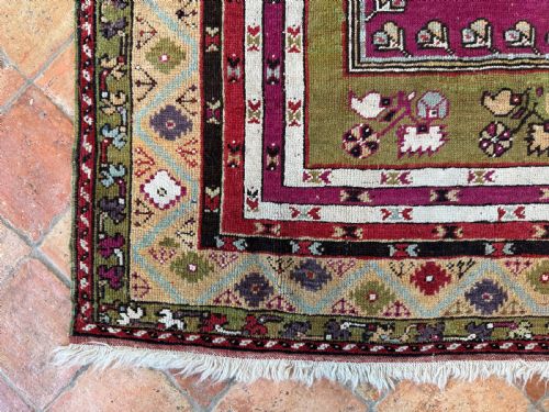 ANTIQUE KIRSHEHIR PRAYER RUG - ADDITIONAL PHOTO 4