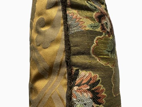 ANTIQUE FRENCH SILK CUSHION - ADDITIONAL PHOTO 4