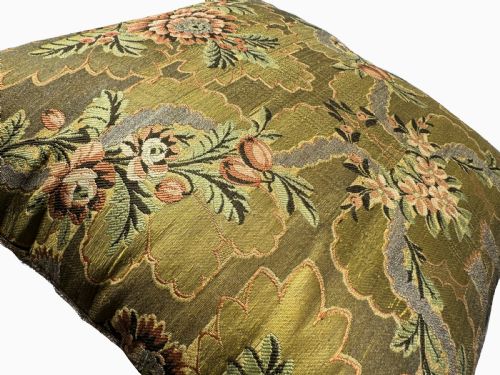ANTIQUE FRENCH SILK CUSHION - ADDITIONAL PHOTO 5