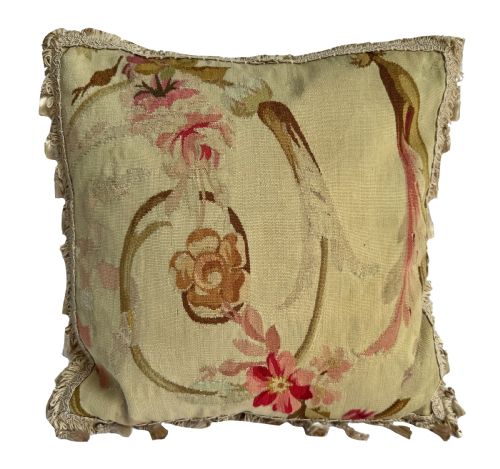 ANTIQUE AUBUSSON CUSHION