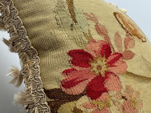 ANTIQUE AUBUSSON CUSHION - ADDITIONAL PHOTO 3