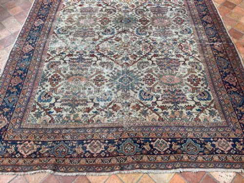 DISTRESSED ANTIQUE MAHAL CARPET - ADDITIONAL PHOTO 8