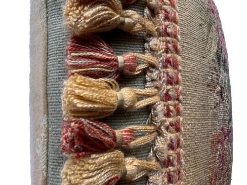 ANTIQUE AUBUSSON CUSHION - ADDITIONAL PHOTO 2