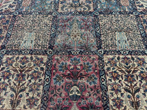 DISTRESSED ANTIQUE KIRMAN CARPET - ADDITIONAL PHOTO 1