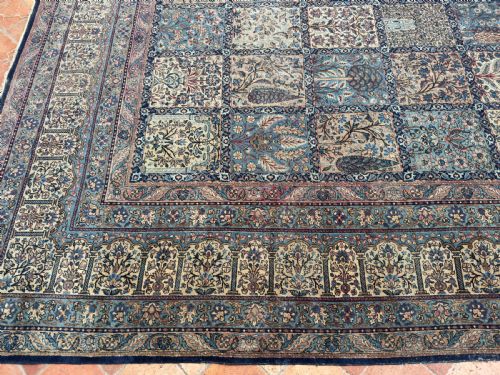 DISTRESSED ANTIQUE KIRMAN CARPET - ADDITIONAL PHOTO 2