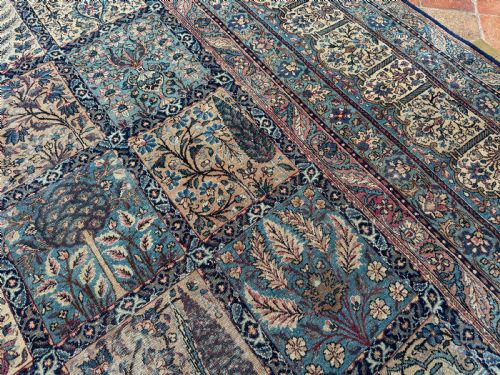 DISTRESSED ANTIQUE KIRMAN CARPET - ADDITIONAL PHOTO 5