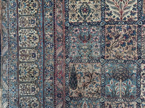 DISTRESSED ANTIQUE KIRMAN CARPET - ADDITIONAL PHOTO 6