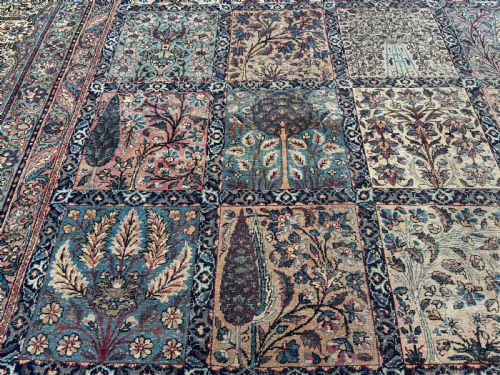 DISTRESSED ANTIQUE KIRMAN CARPET - ADDITIONAL PHOTO 7