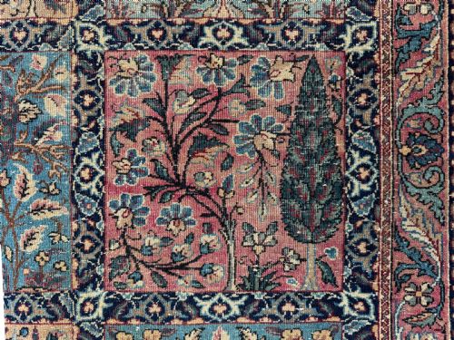 DISTRESSED ANTIQUE KIRMAN CARPET - ADDITIONAL PHOTO 9