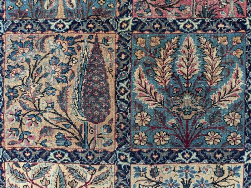 DISTRESSED ANTIQUE KIRMAN CARPET - ADDITIONAL PHOTO 10