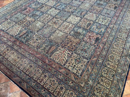 DISTRESSED ANTIQUE KIRMAN CARPET - ADDITIONAL PHOTO 11