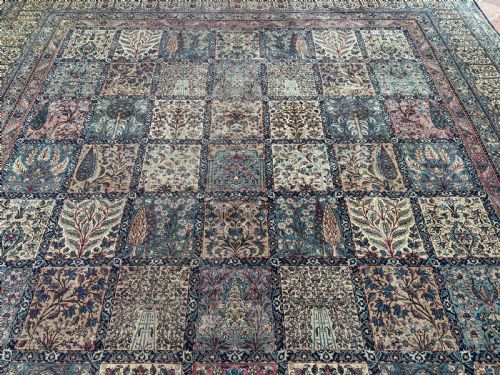 DISTRESSED ANTIQUE KIRMAN CARPET - ADDITIONAL PHOTO 12