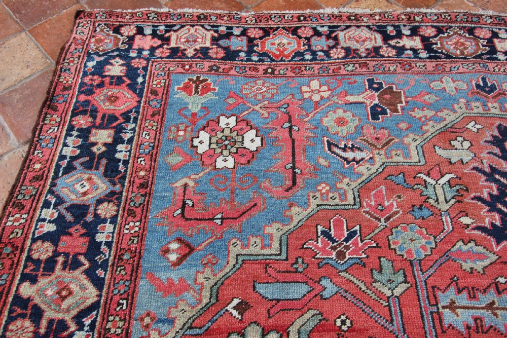 Antique Heriz carpet, Persian, rare small size View VI