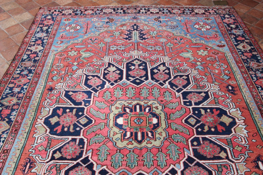 Antique Heriz carpet, Persian, rare small size View VIII