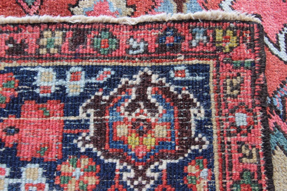 Antique Heriz carpet, Persian, rare small size View XII