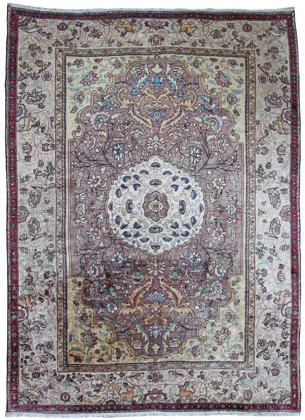 Antique Silk Fereghan rug, Western Persia