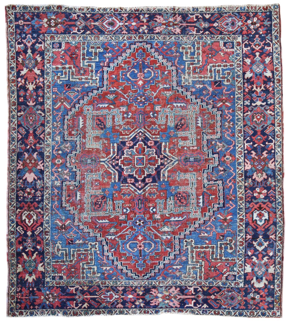 Distressed Antique Heriz carpet, Persia