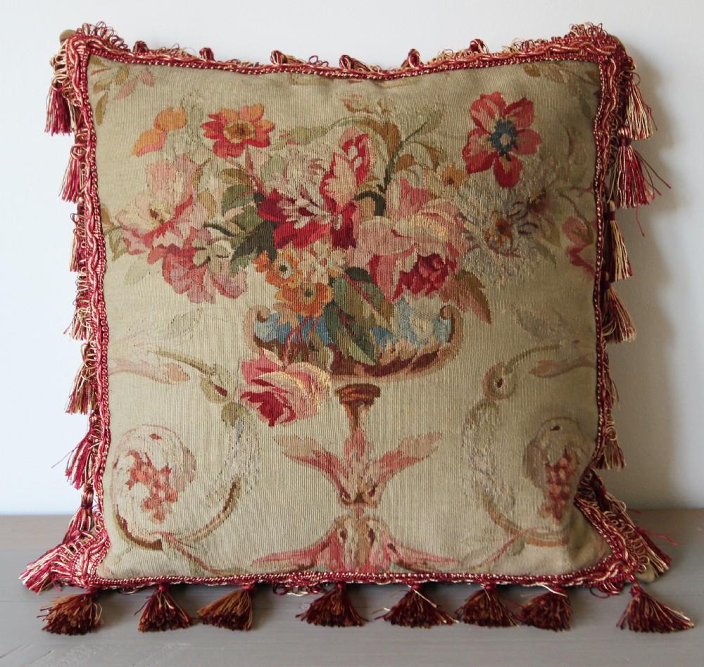 Antique Aubusson cushion