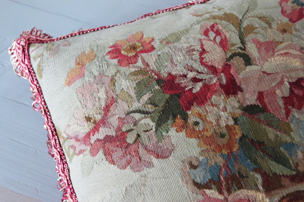 Antique Aubusson cushion View V