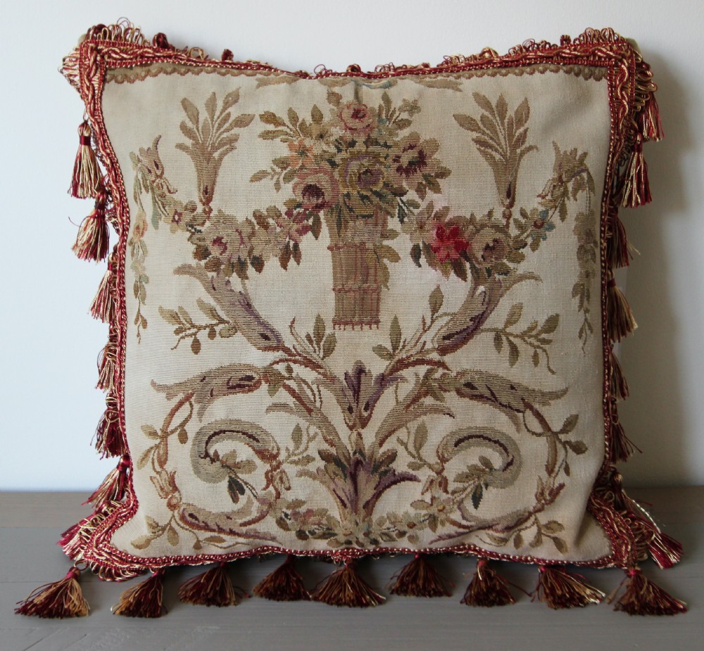 Antique Aubusson cushion