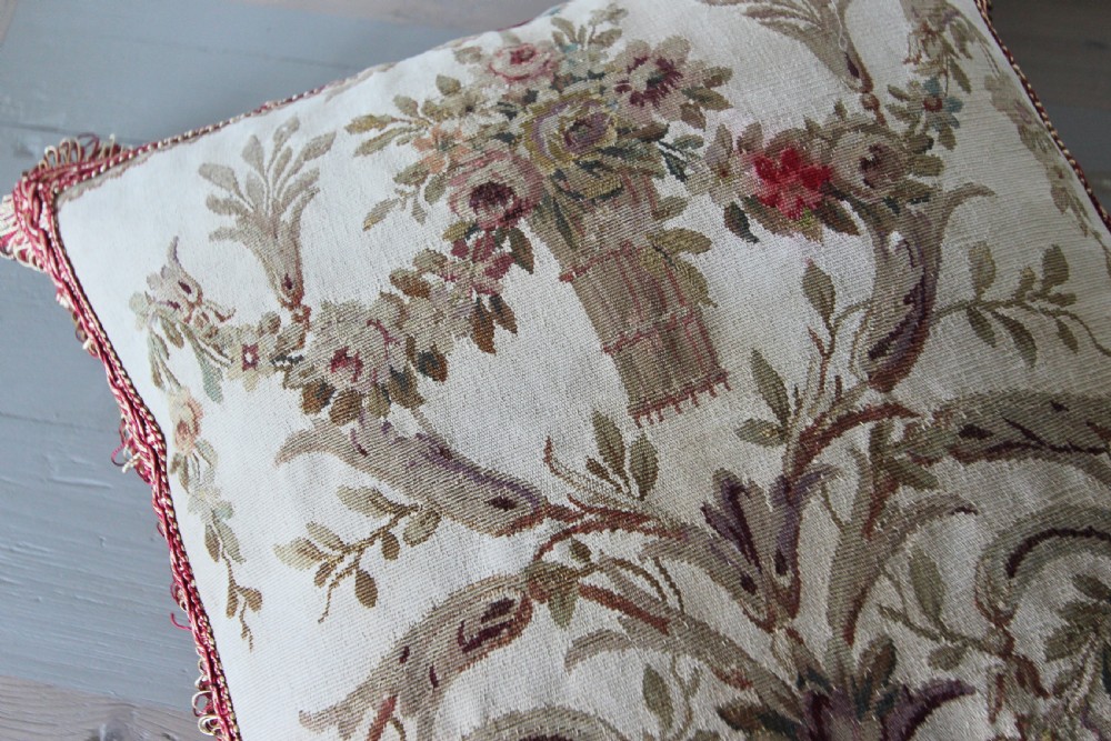Antique Aubusson cushion View III