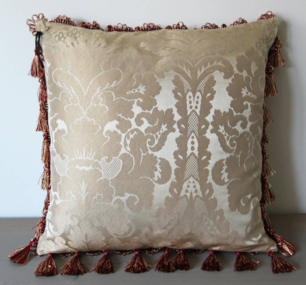 Antique Aubusson cushion, France View II