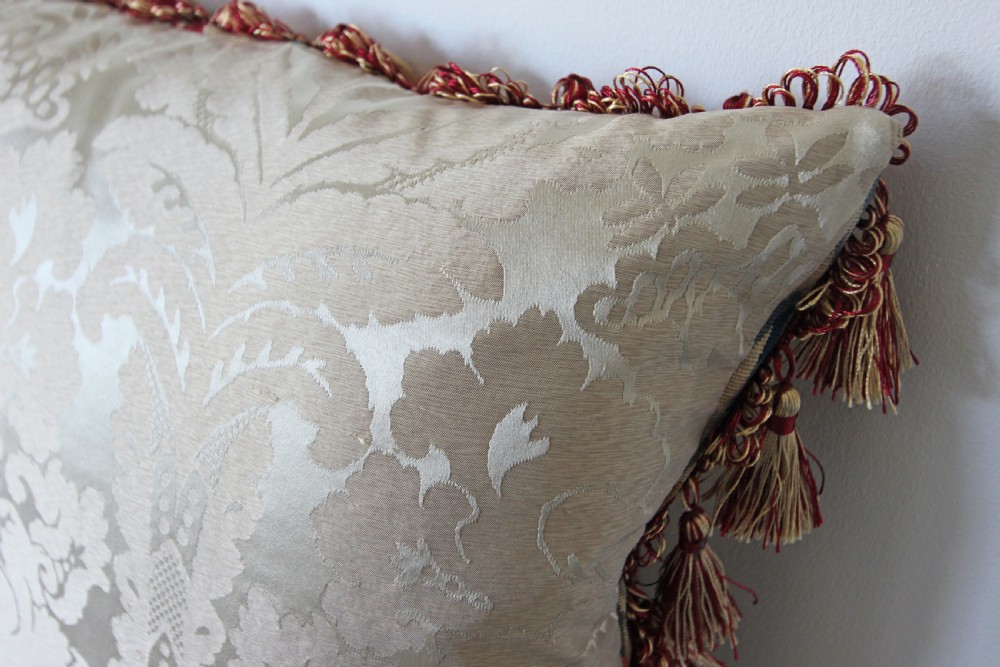 Antique Aubusson cushion, France View VI