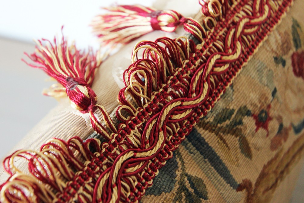Antique Aubusson cushion, France View V