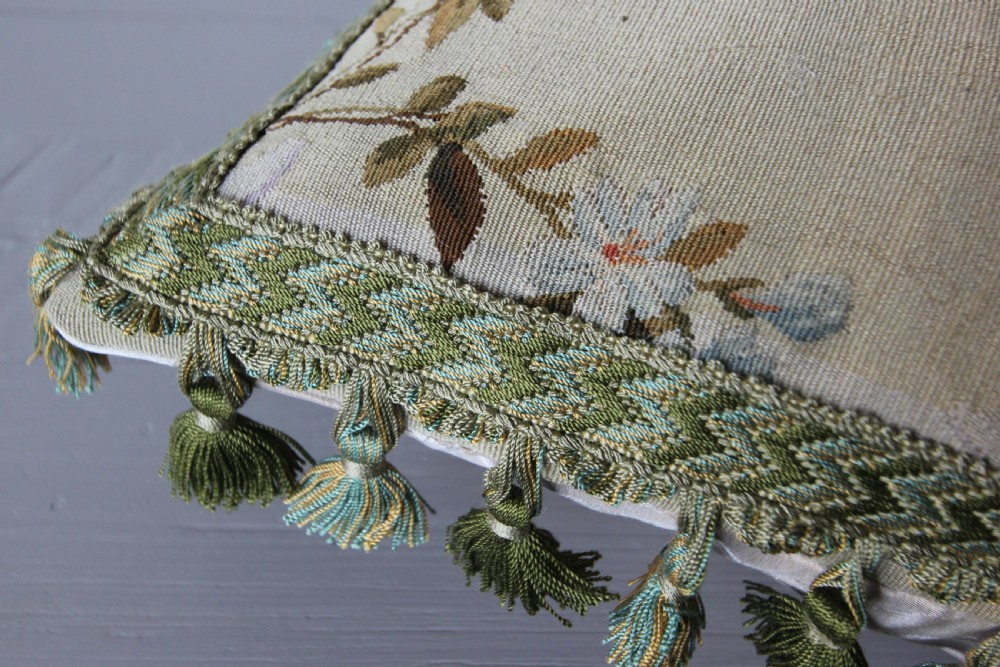 Antique Aubusson cushion, France View IV