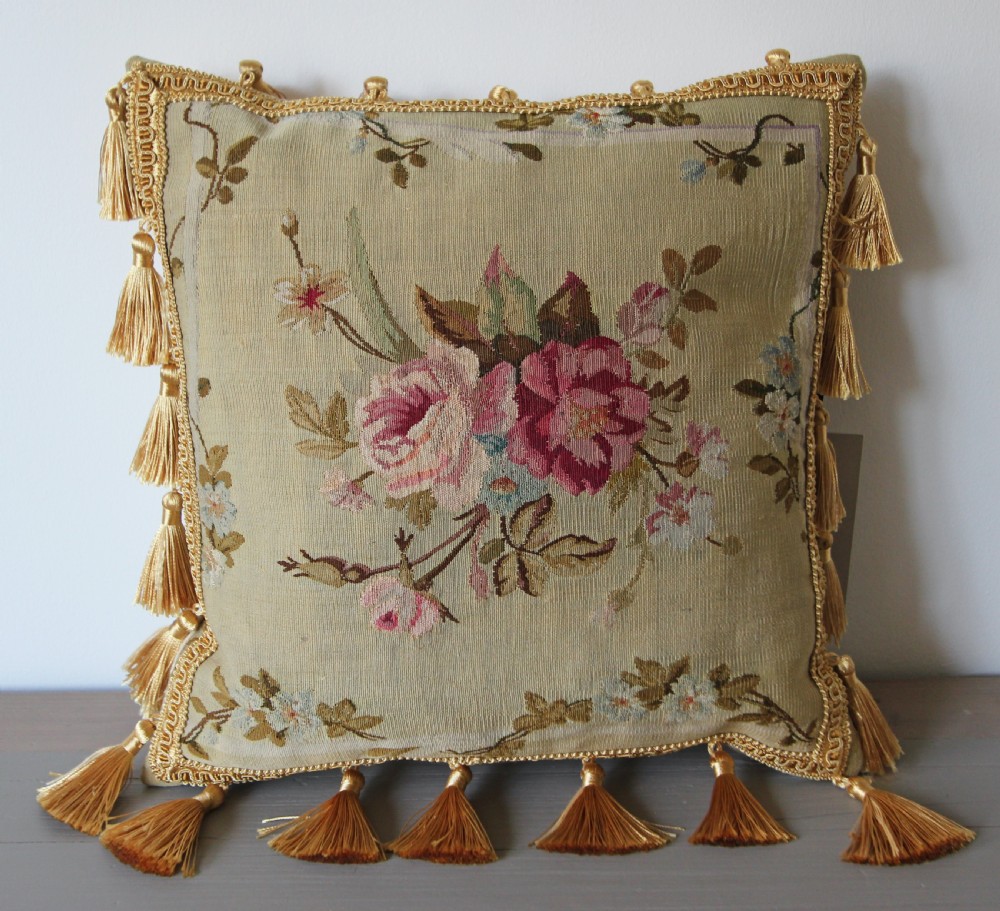 Antique Aubusson cushion