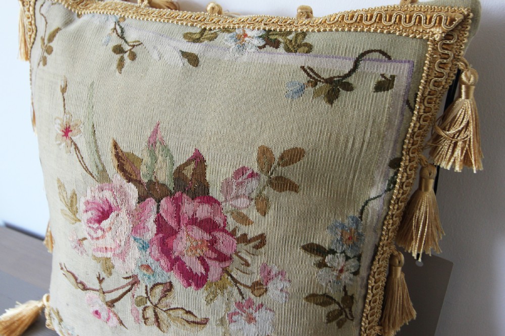 Antique Aubusson cushion View V
