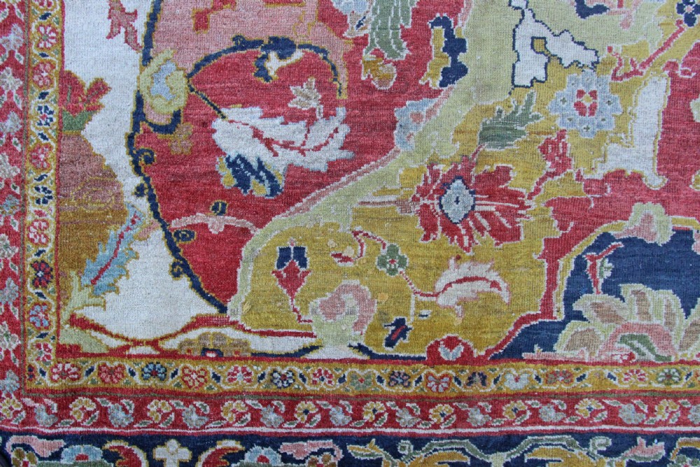 Rare Antique Ziegler carpet, 17th Century Polonaise Design View III