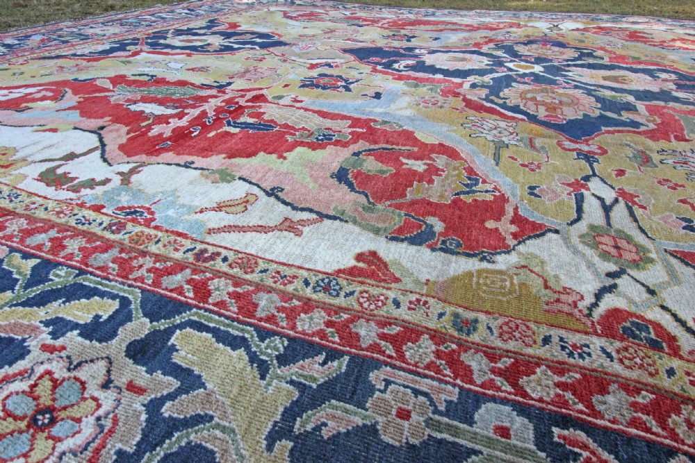 Rare Antique Ziegler carpet, 17th Century Polonaise Design View IX