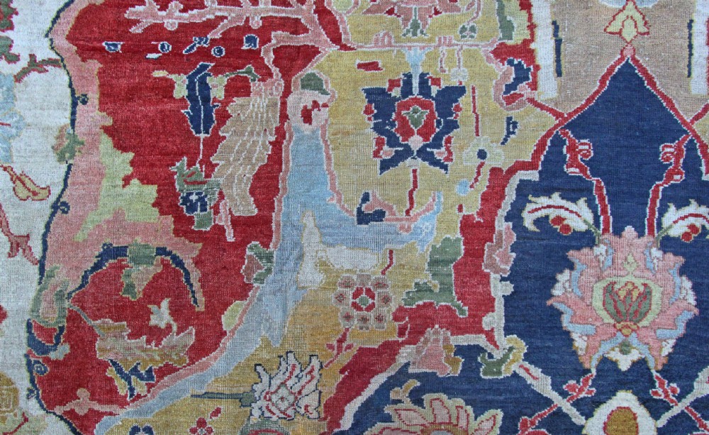 Rare Antique Ziegler carpet, 17th Century Polonaise Design View XI