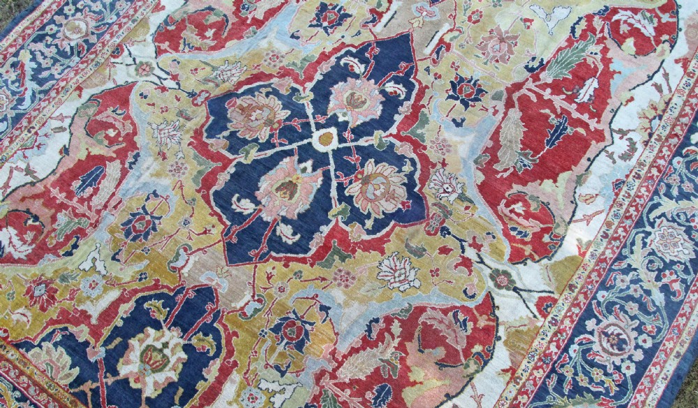 Rare Antique Ziegler carpet, 17th Century Polonaise Design View XII