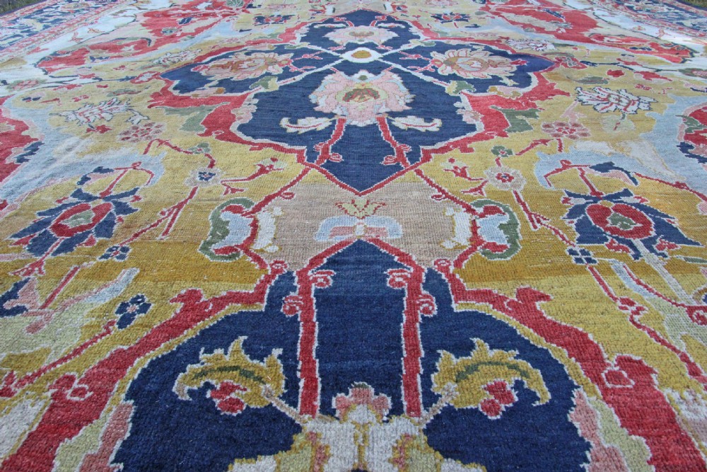 Rare Antique Ziegler carpet, 17th Century Polonaise Design View XV
