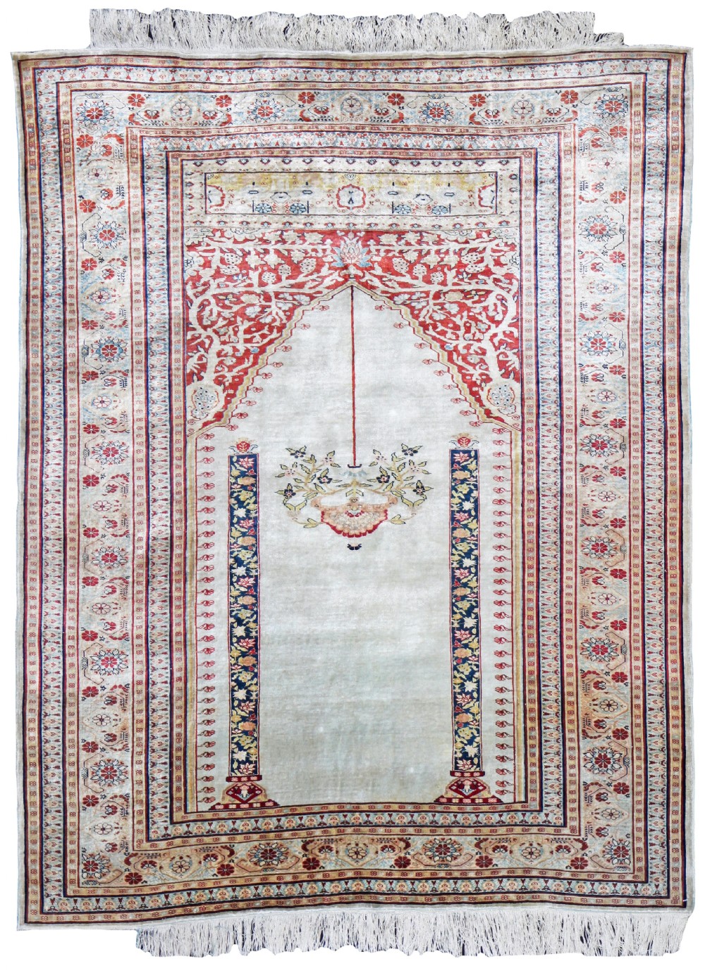 Antique Silk Ghiordes rug, Anatolia