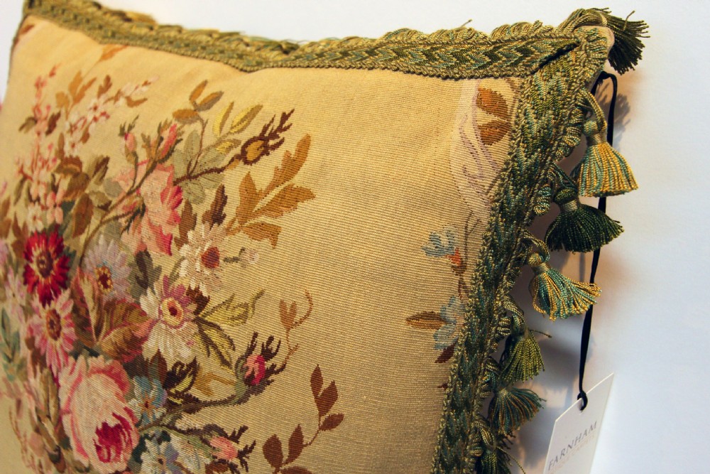 Antique Aubusson cushion View V