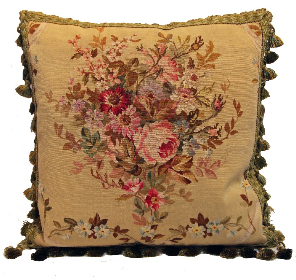 Antique Aubusson cushion