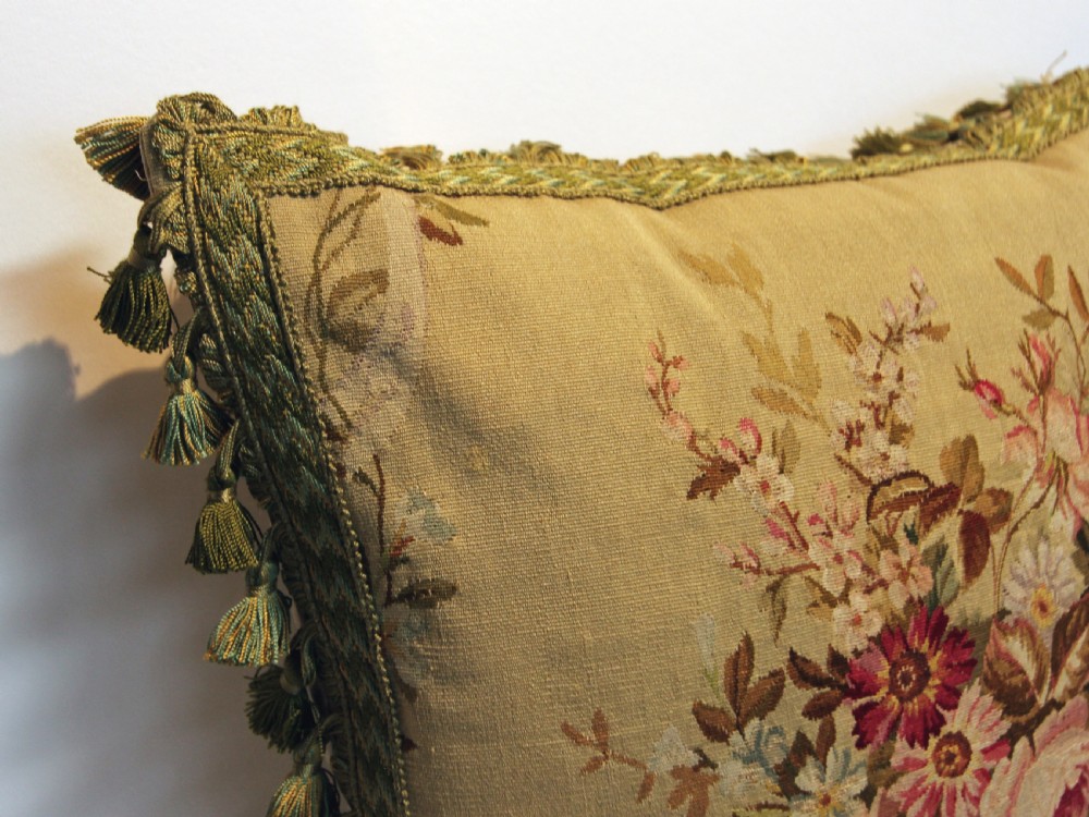 Antique Aubusson cushion View II