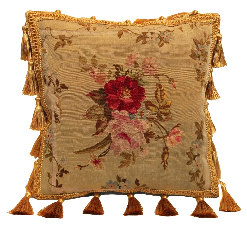 Antique Aubusson cushion