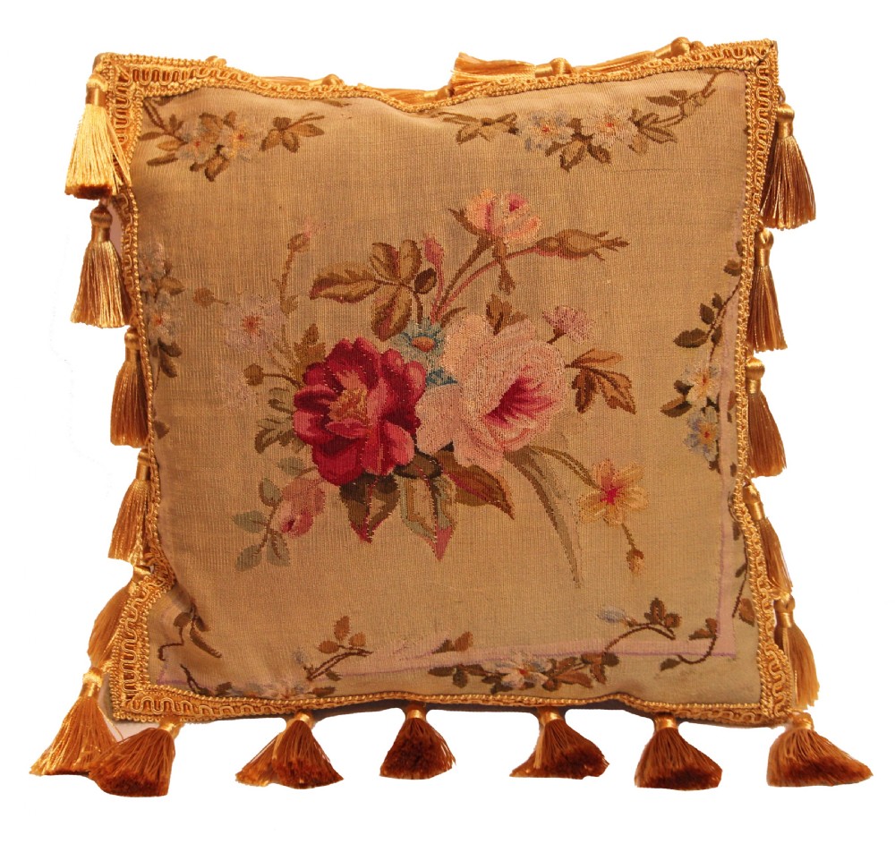 Antique Aubusson cushion