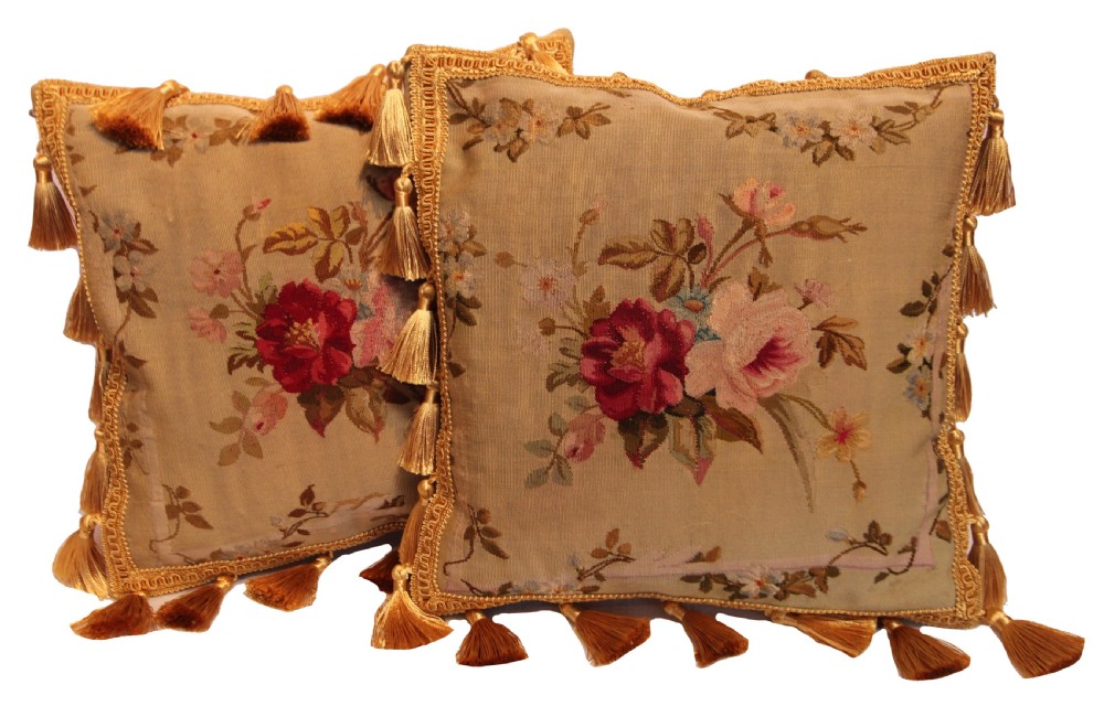 Antique Aubusson cushion View III