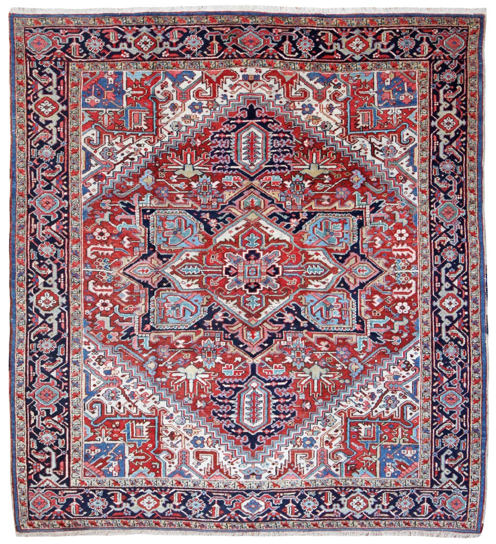 Square Antique Heriz carpet